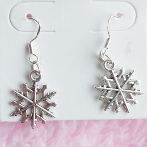 ❄️ Snowflake Dangling Pendant Earrings Silver ❄️